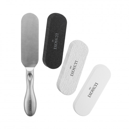 lussoni-by-tools-for-beauty-pedicure-set-of-stainless-steel-core-with-15-disposable-strips